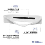 Womens Workout Headband - Sports Fitness Exercise Sweatband - White