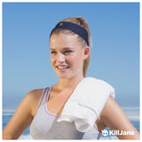 Womens Workout Headband - Sports Fitness Exercise Sweatband - Navy