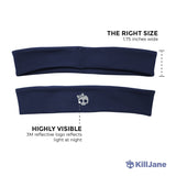 Womens Workout Headband - Sports Fitness Exercise Sweatband - Navy