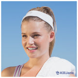 Womens Workout Headband - Sports Fitness Exercise Sweatband - White