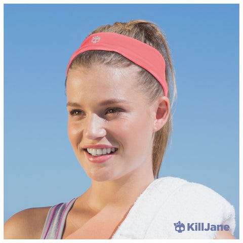 Womens Workout Headband - Sports Fitness Exercise Sweatband - Coral