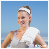 Womens Workout Headband - Sports Fitness Exercise Sweatband - White